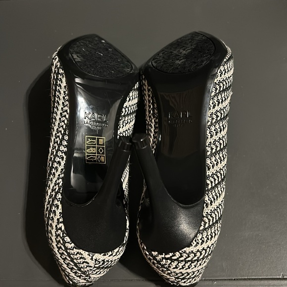 Karl Lagerfeld Paris Madelyn Slip On Pointed Toe Lug Sole Pumps 7.5 NWOB - Picture 3 of 4